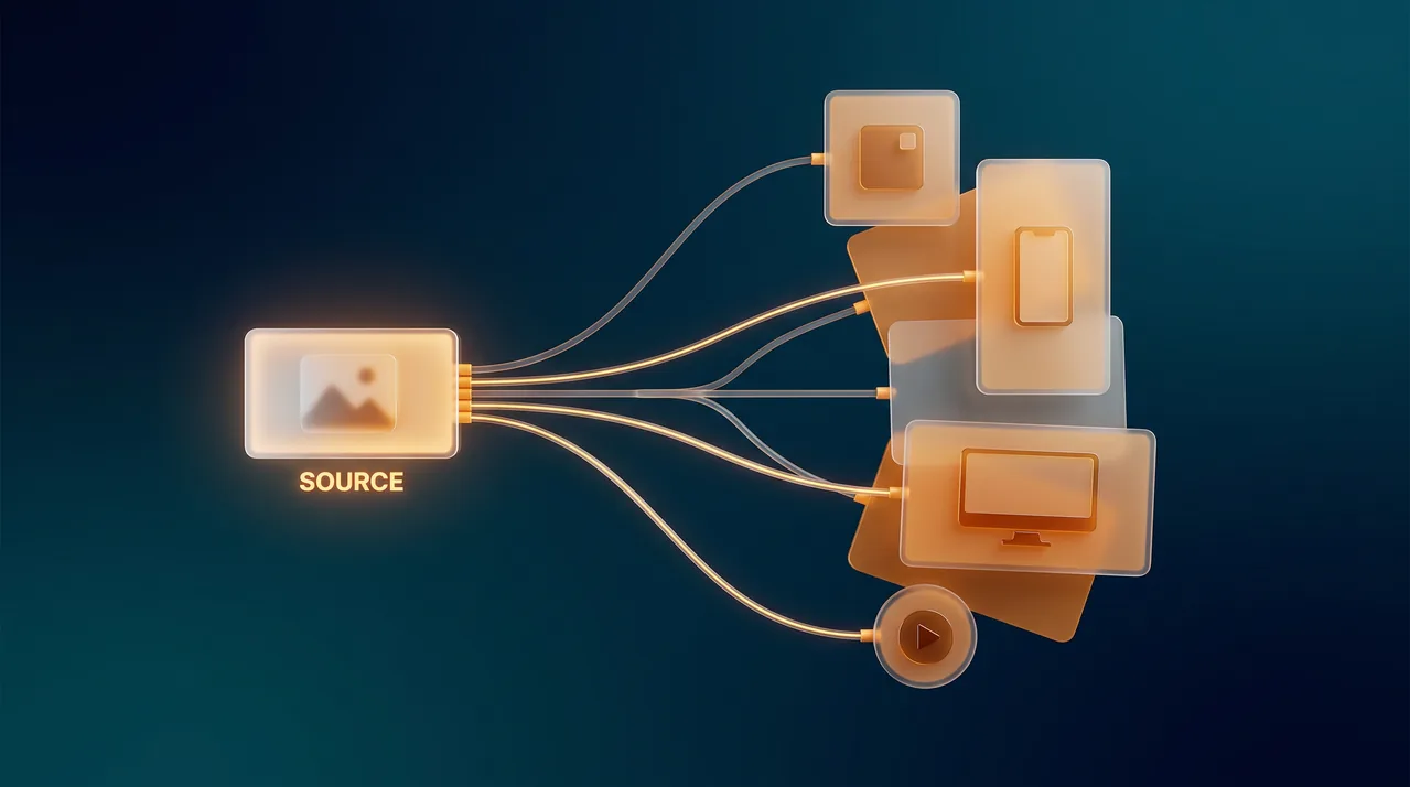 Da una immagine sorgente a molti formati con un workflow AI